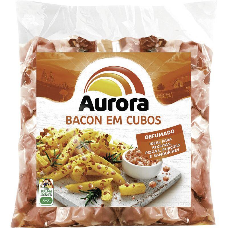 Aurora bacon em cubos defumado (1 kg)