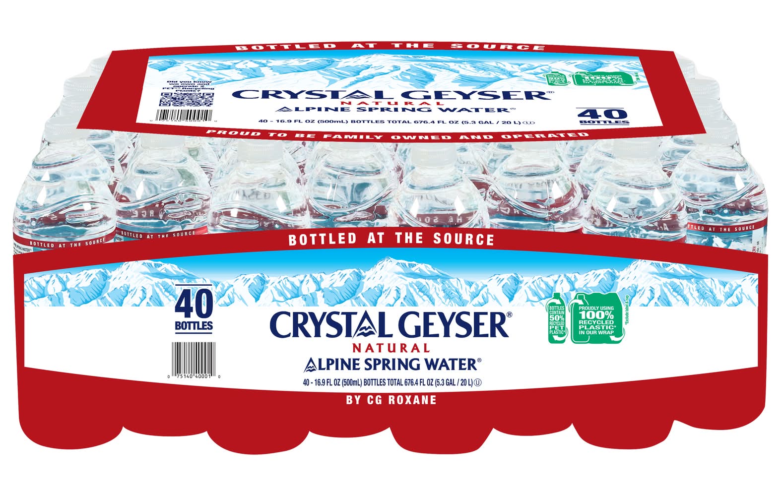 Crystal Geyser Natural Alpine Spring Water (40 x 16.9 fl oz)
