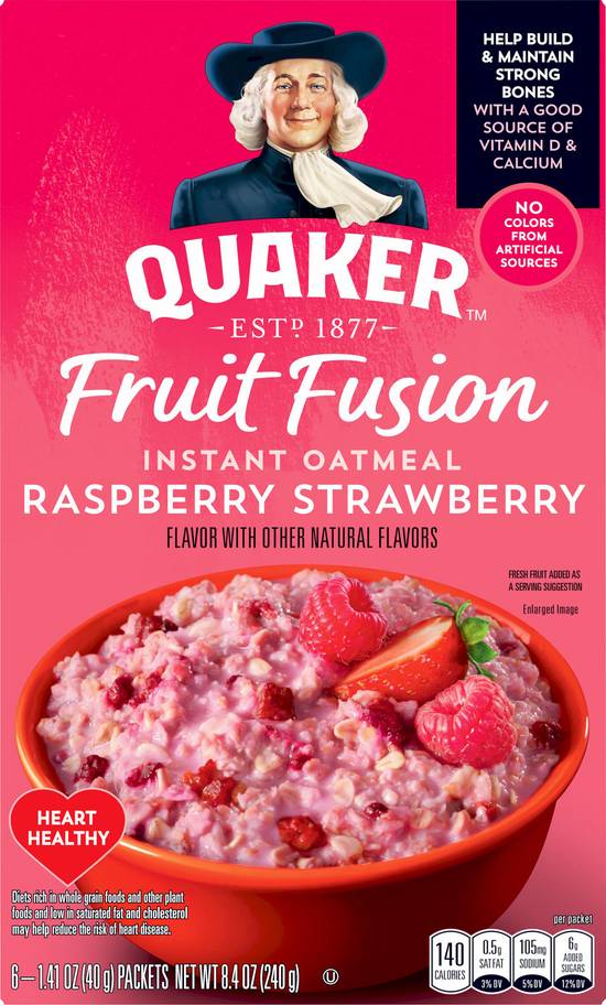 Quaker Fruit Fusion Instant Oatmeal (raspberry-strawberry)