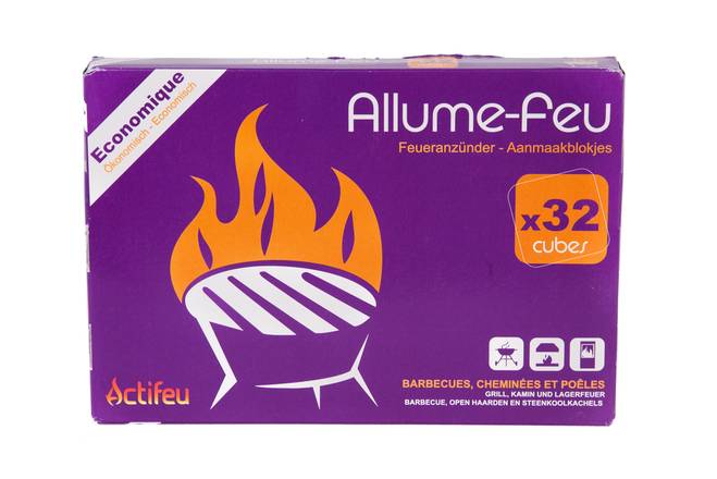 Actifeu - Allume-feu en cubes (32 pièces)