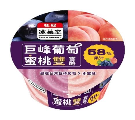 巨峰葡萄蜜桃雙雪酪杯冰 <85g克 x 4 x 1Set組>