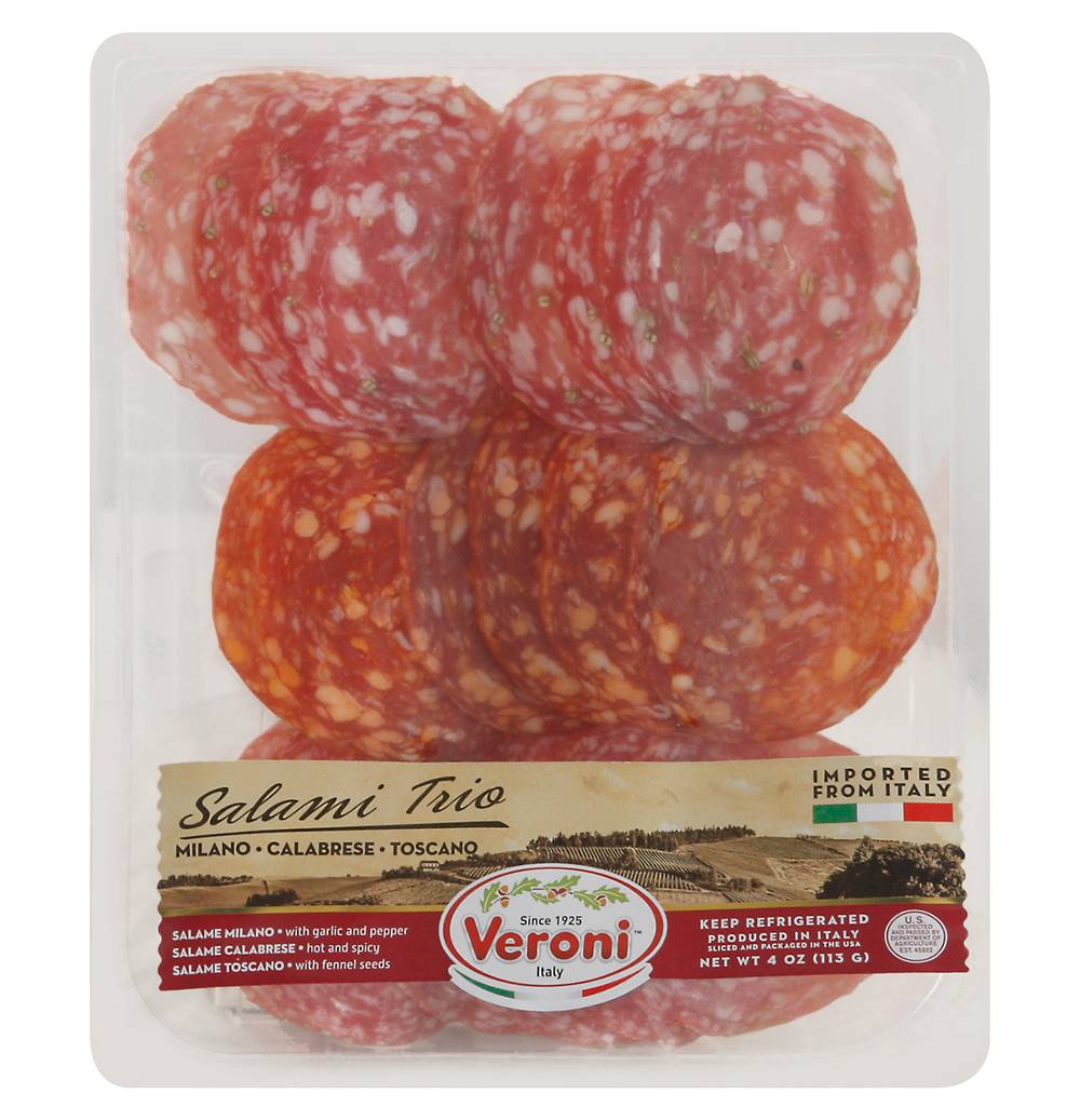 Veroni Toscano Calabrese Milano Salami Trio (4 oz)