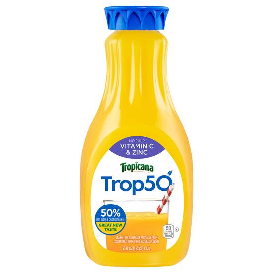 Tropicana Trop50 No Pulp Orange Juice (52 fl oz)