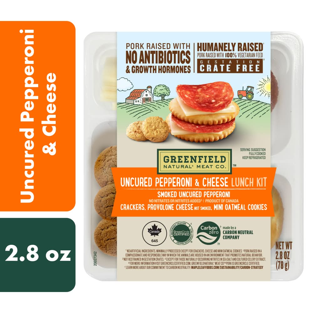 Greenfield Natural Meat Co. Uncured Peperoni & Cheese Lunch Kit (2.8 oz)