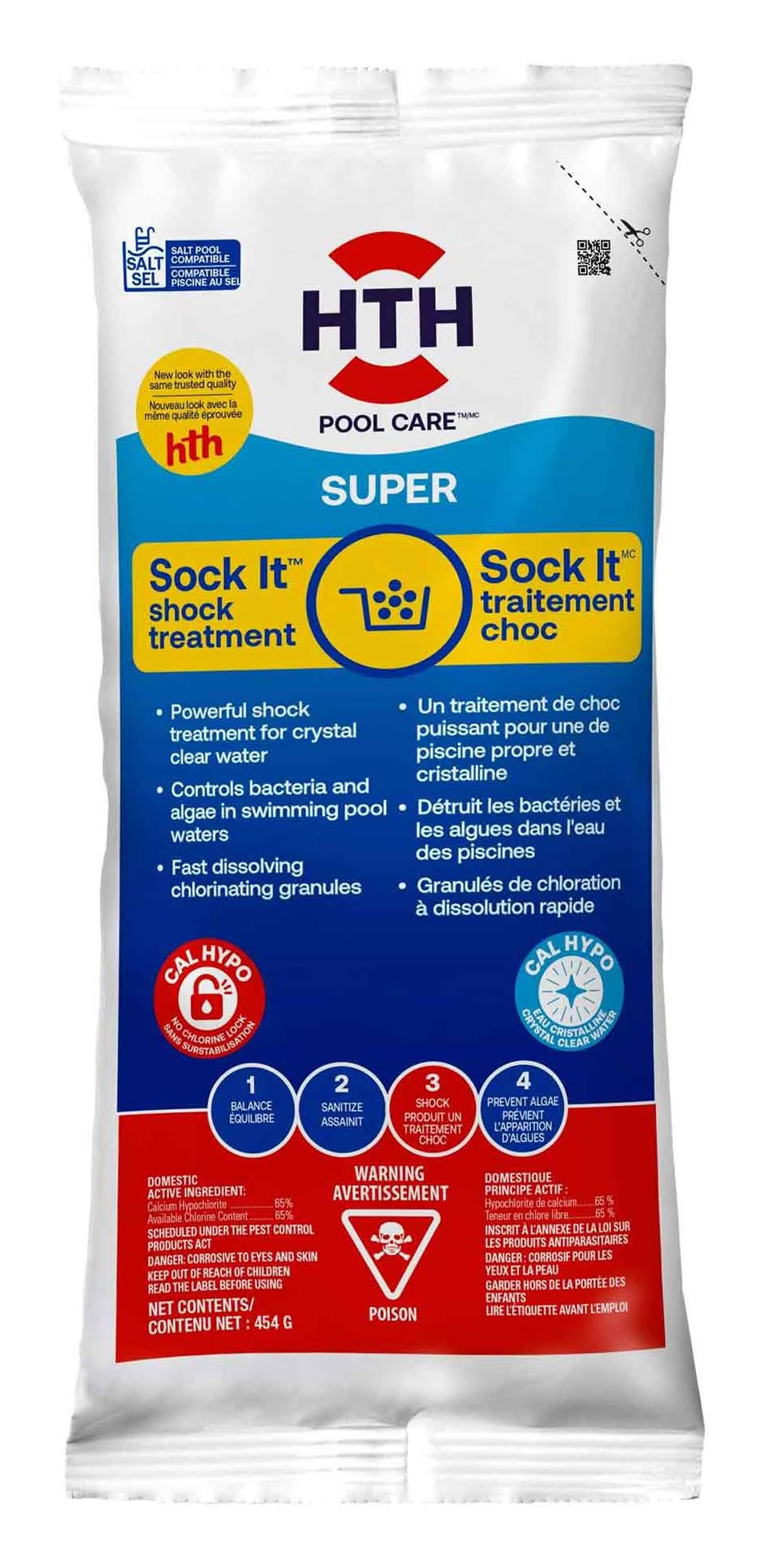 hth Super Sock It Shock Treatment (Calhypo 65%) / hth Super Sock It Shock Treatment with Calhypo 65%, 45-kg
