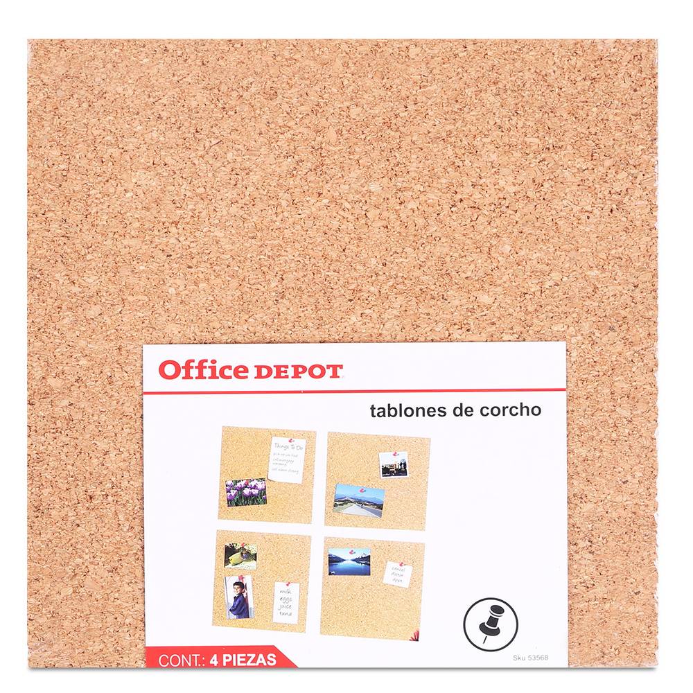 Office depot tablones de corcho (paquete 4 piezas)