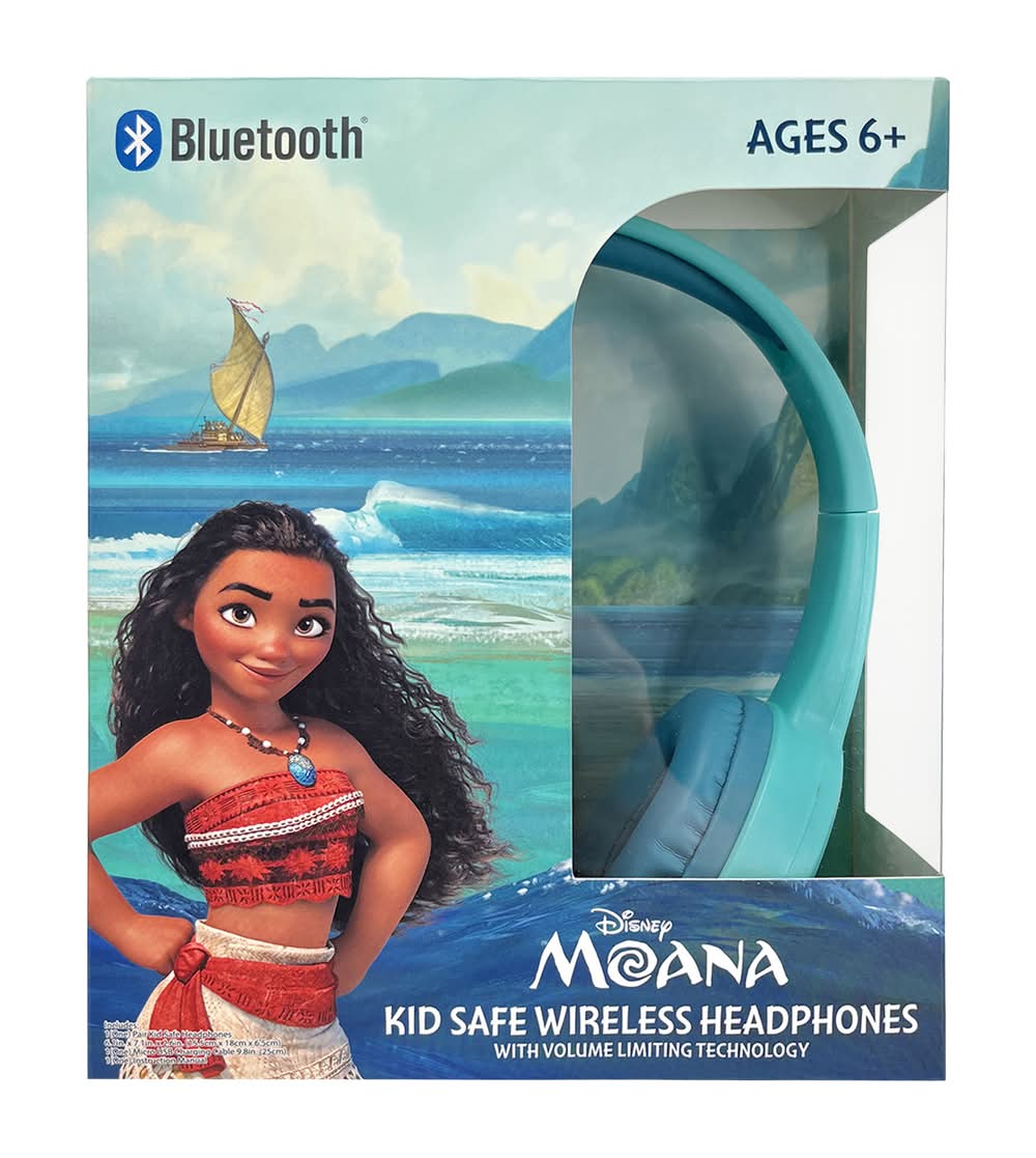 Disney Moana Kid Safe Wireless Bluetooth Headphones