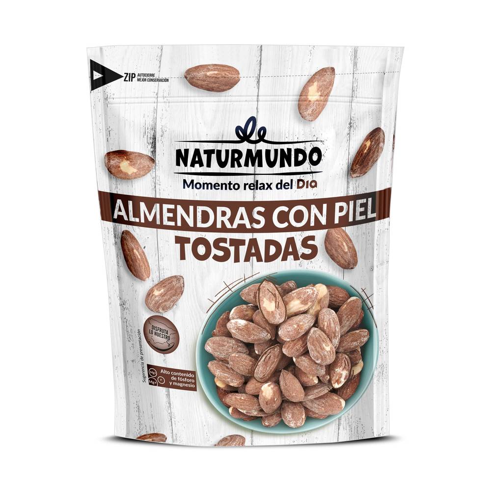 Almendras Con Piel Tostadas Naturmundo De Dia Bolsa 200 G