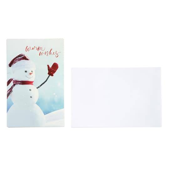 Recollections Snowman Photo Box Of Cards, White-Blue-Red (15 ct)