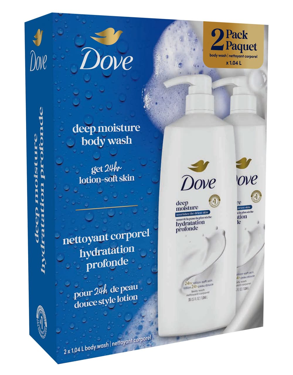 Nettoyant Corporel Dove Deep Moisture, 2 X 1,04 L / Dove Deep Moisture Body Wash, 2 X 1.04 L