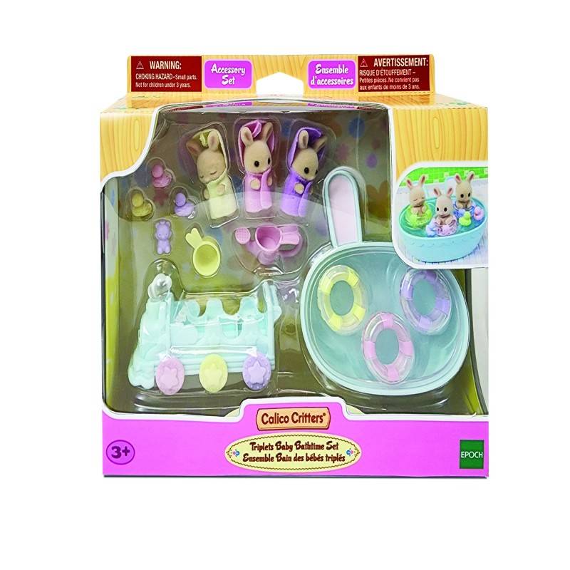 Calico Critters Triplets Baby Bath Time Set, 3+ years