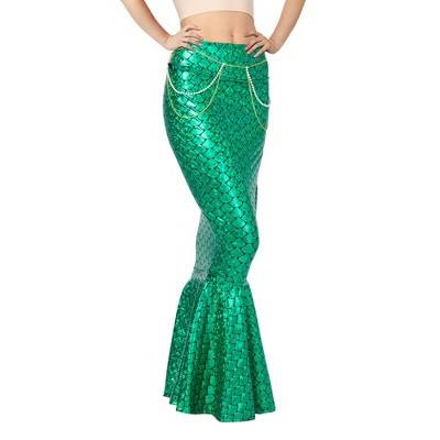 SYNCFUN Women Mermaid Dress Halloween Costume Shiny Mermaid Skirt Costume For Role Play  - S