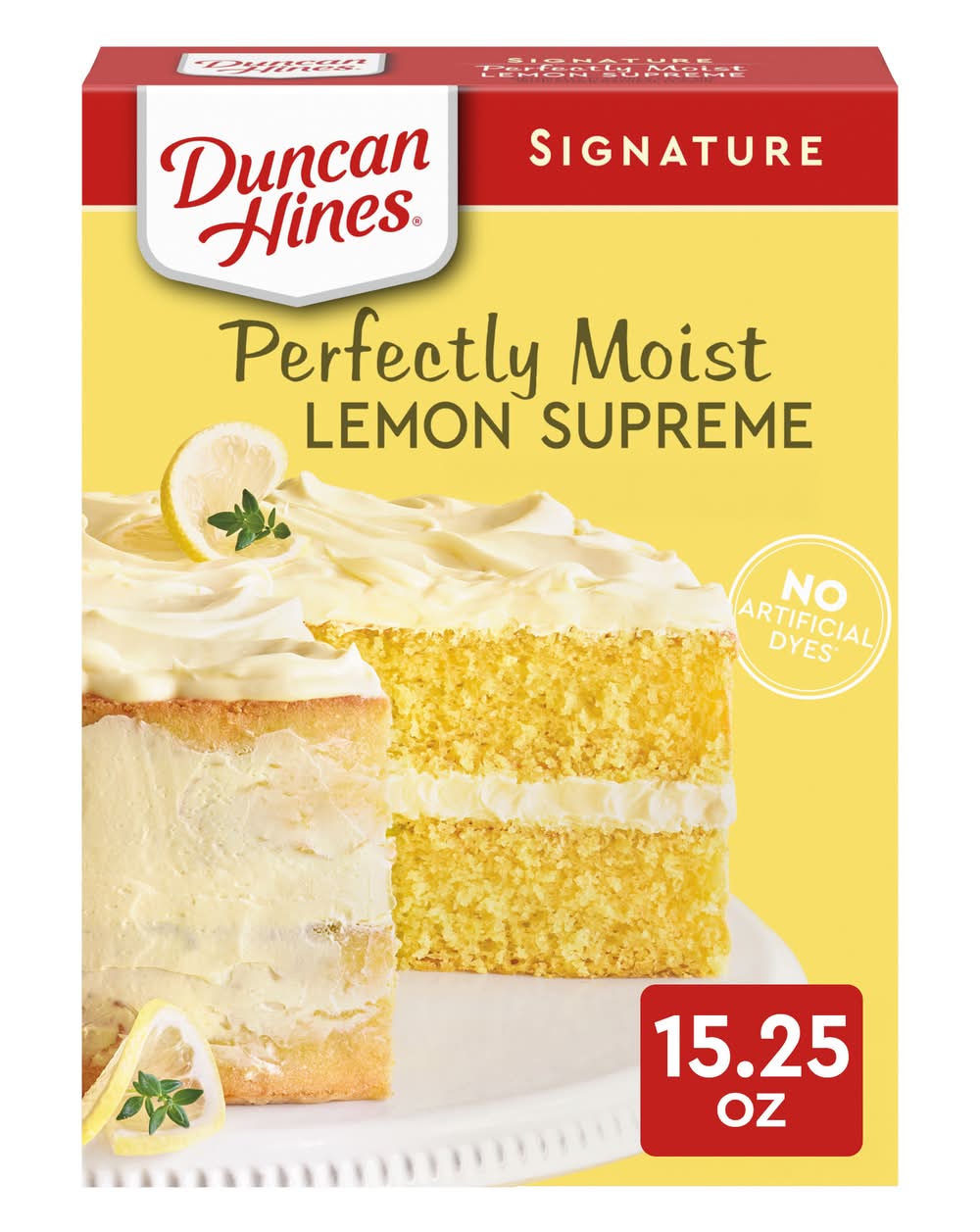 Duncan Hines Signature Perfectly Moist Supreme Cake Mix, Lemon (15.25 oz)