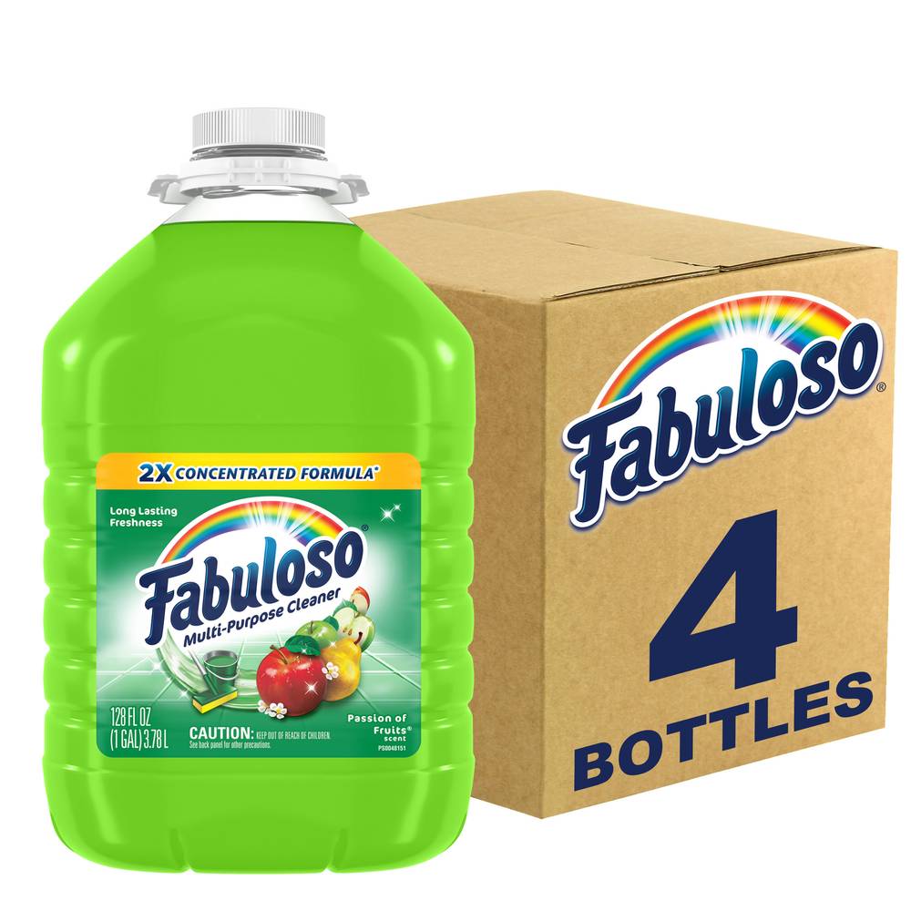 Fabuloso Multi-Purpose Cleaner 2x Concentrated, Passion Of Fruits (128 fl oz, 4 ct)