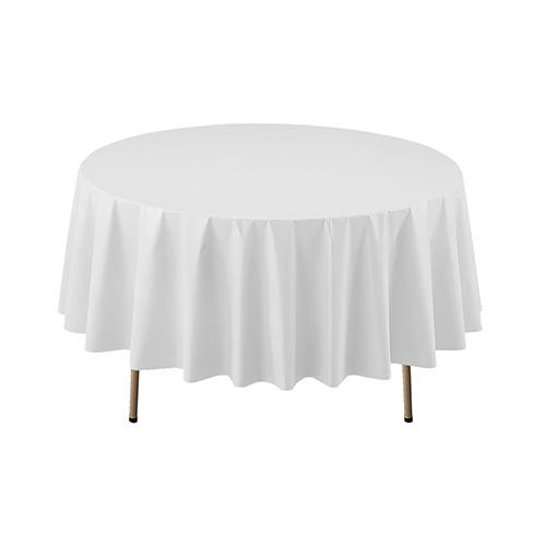Party Essential - 84" Round Table Cover, White - 1 Roll (24 Units)