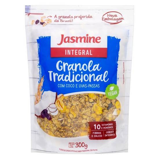 Jasmine granola integral tradicional com coco e uva-passas (300 g)
