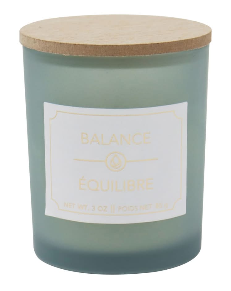 Balance Frosted Glass With Wood Lid Candle (3 oz)
