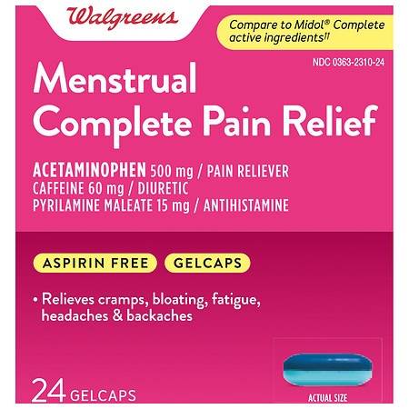 Walgreens Menstrual Complete Pain Relief Gelcaps (24 ct)