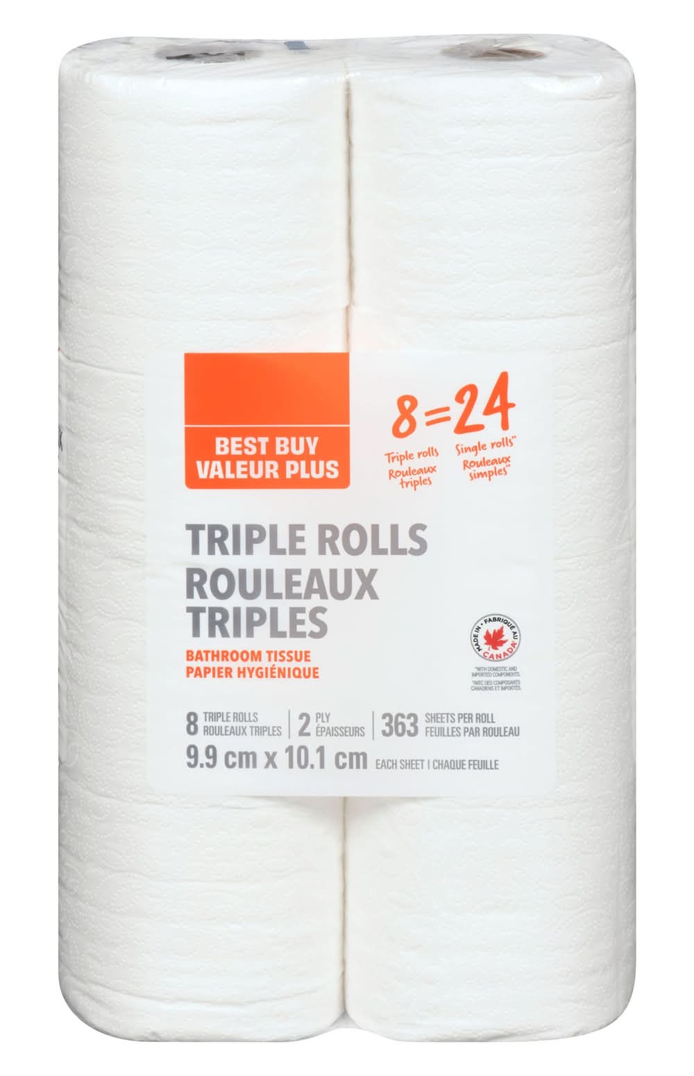 Best Buy Toilet Paper Triple Rolls, 9.9 cm x 10.1 cm (8 ct)