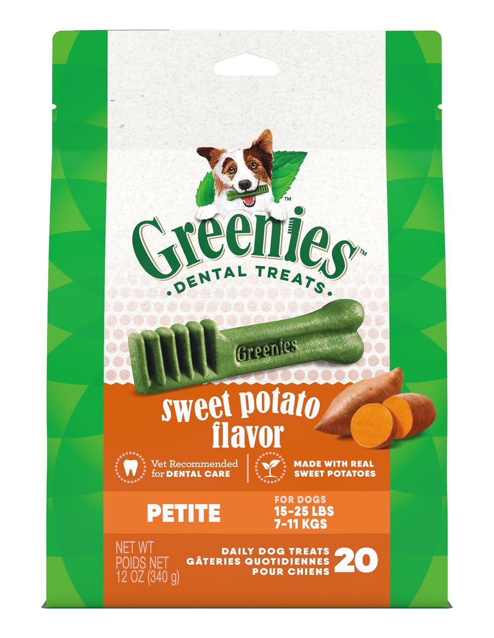 Greenies Petite Natural Adult Dog Dental Treats - Sweet Potato (Flavor: Sweet Potato, Size: 12 Oz)