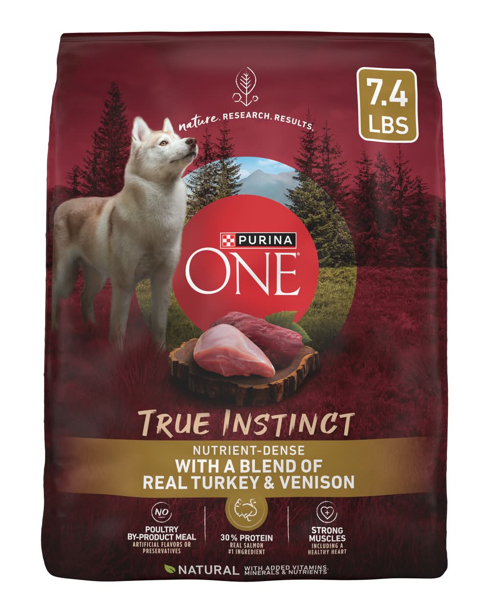 Purina One True Instinct Nutrient-Dense Dry Dog Food, Real Turkey & Venison, Adult (7.4 lbs)