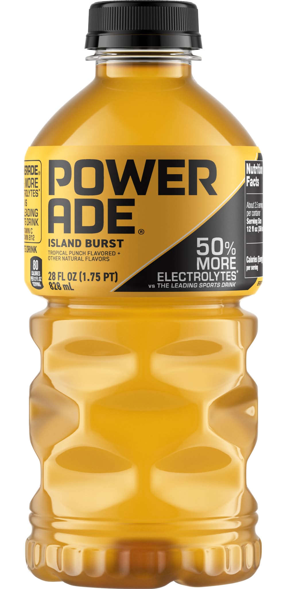 Powerade Island Burst Electrolytes Sports Drink, Tropical Punch (28 fl oz)