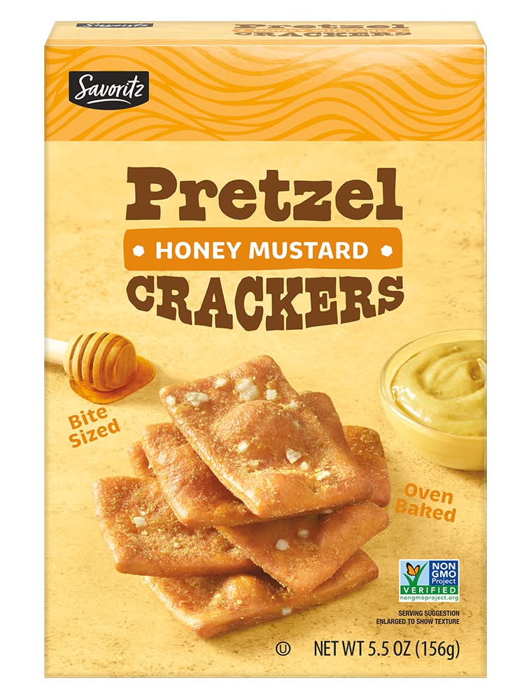 Savoritz Bite Sized Pretzel Crackers, Honey Mustard (5.5 oz)