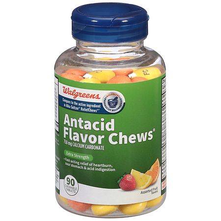 Walgreens Extra Strength Antacid Flavor Chews Assorted Fruit (90 ct)