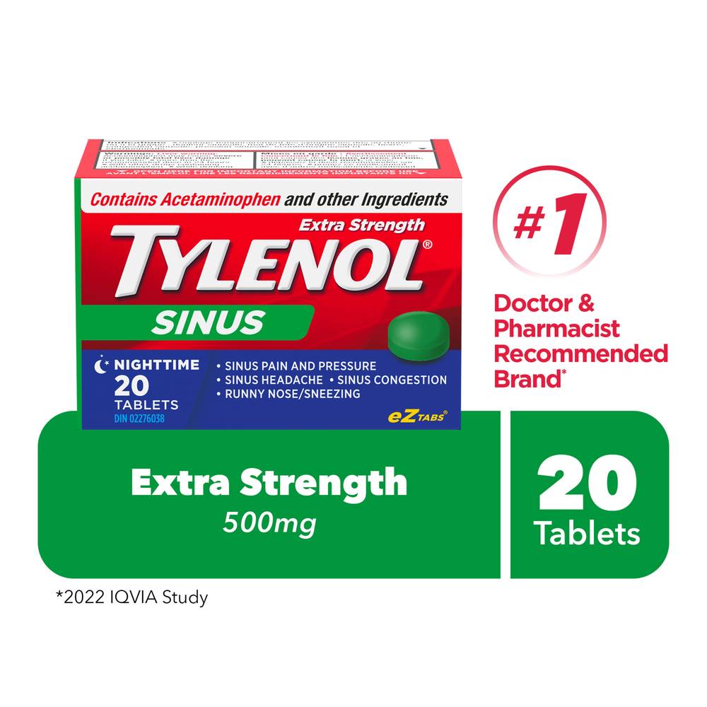 Tylenol Sinus 20 Extra Strength Night Time Tablets (100 g)