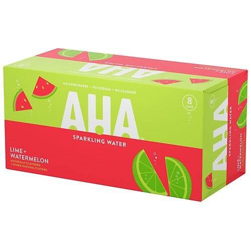 AHA Lime + Watermelon Sparkling Water - 12.0 fl oz x 8 pack