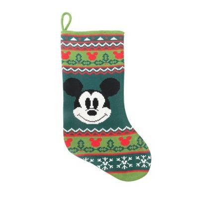 19" Disney Mickey Mouse & Friends Mickey Mouse Knit Christmas Stocking Green