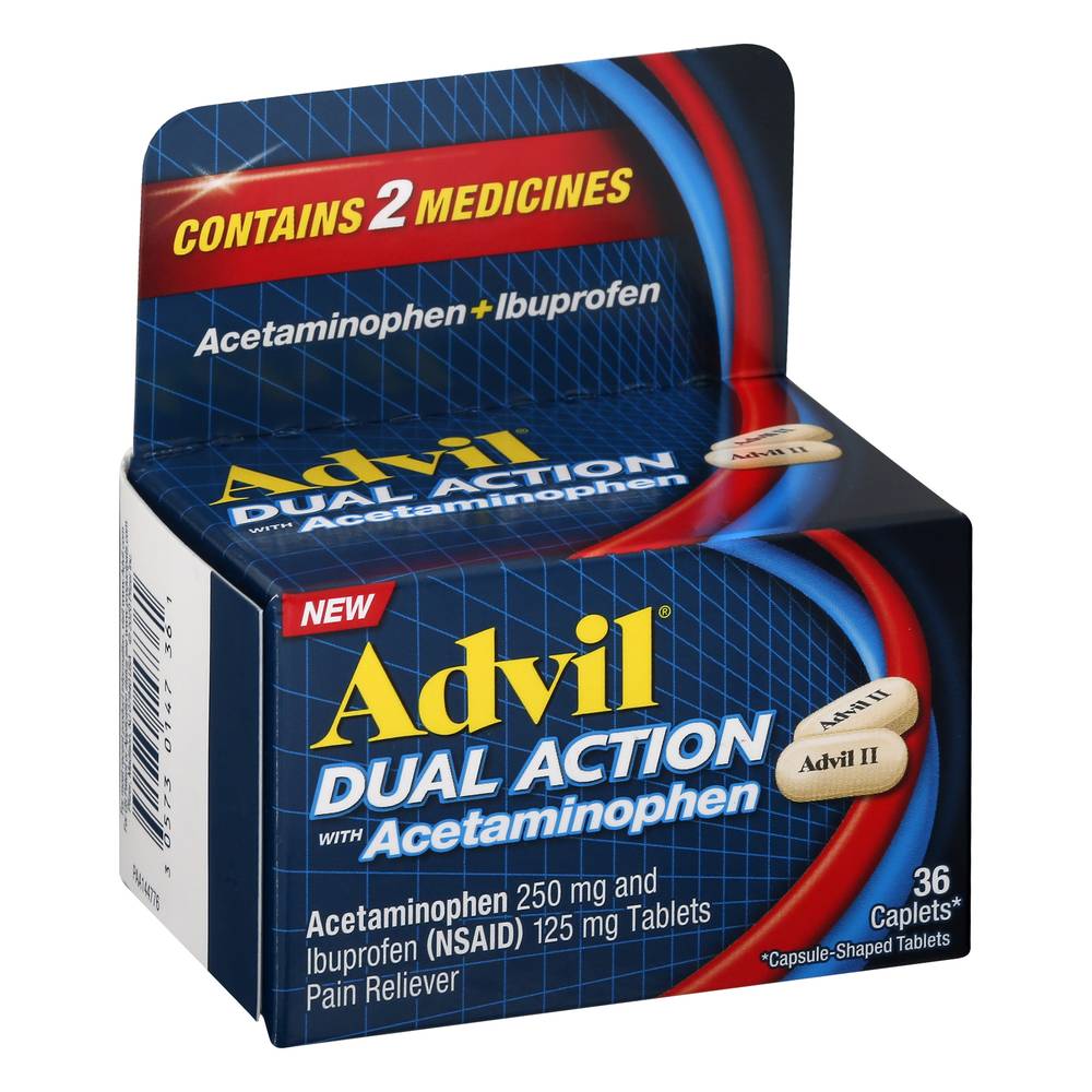 Advil Dual Action Acetaminophen Ibuprofen Caplets (36 ct)