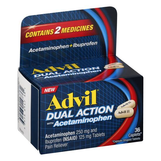Advil Dual Action Acetaminophen + Ibuprofen Caplets (36 ct)