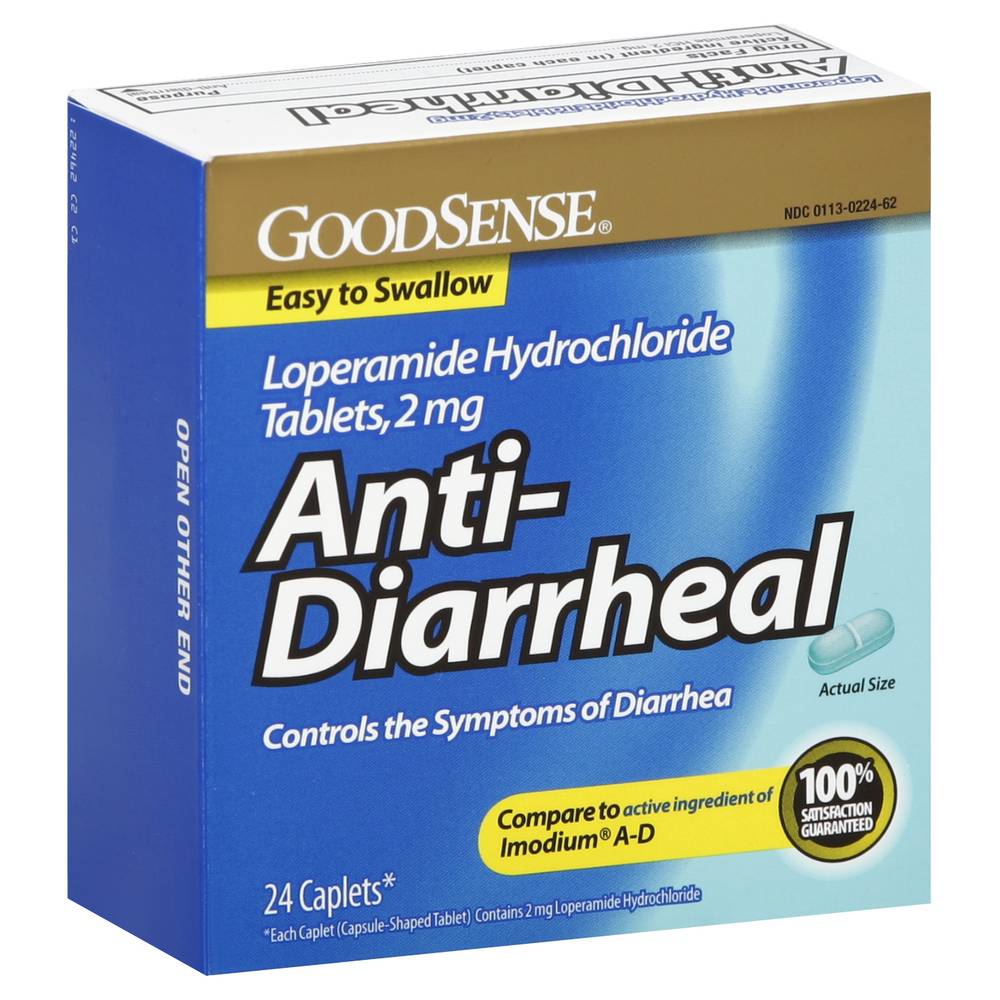 Goodsense Anti-Diarrheal Relief Loperamide Hydrochloride 2 mg Tablets (24 ct)