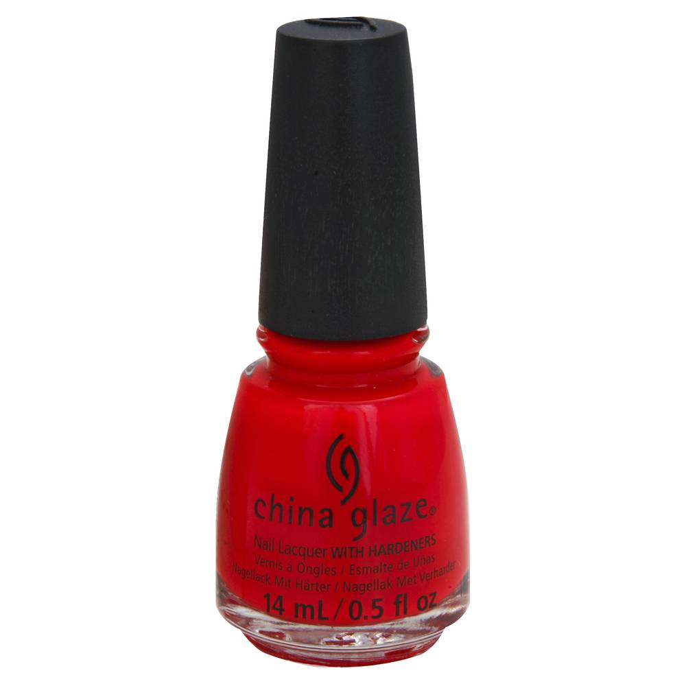 China Glaze Nail Lacquer With Hardeners Flame Boyant Shade (0.5 fl oz)