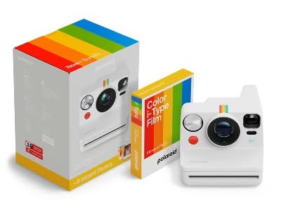 Polaroid Now Gen 3 Instant Camera + Color Film Bundle, Pebble White