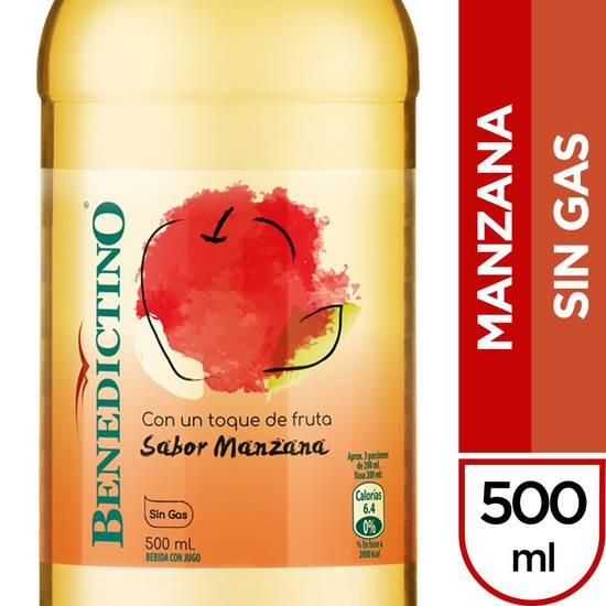 Benedictino - Agua saborizada manzana - Botella 500 ml