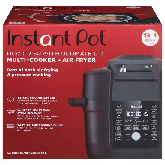 Instant Pot 13 in 1 6.5 Quarts Multi-Cooker + Air Fryer Duo Crisp With  Ultimate Lid (black), Delivery Near You