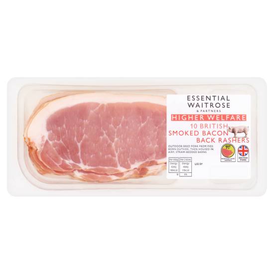Essential Waitrose & Partners British Smoked Bacon Back Rashers (10 ct)