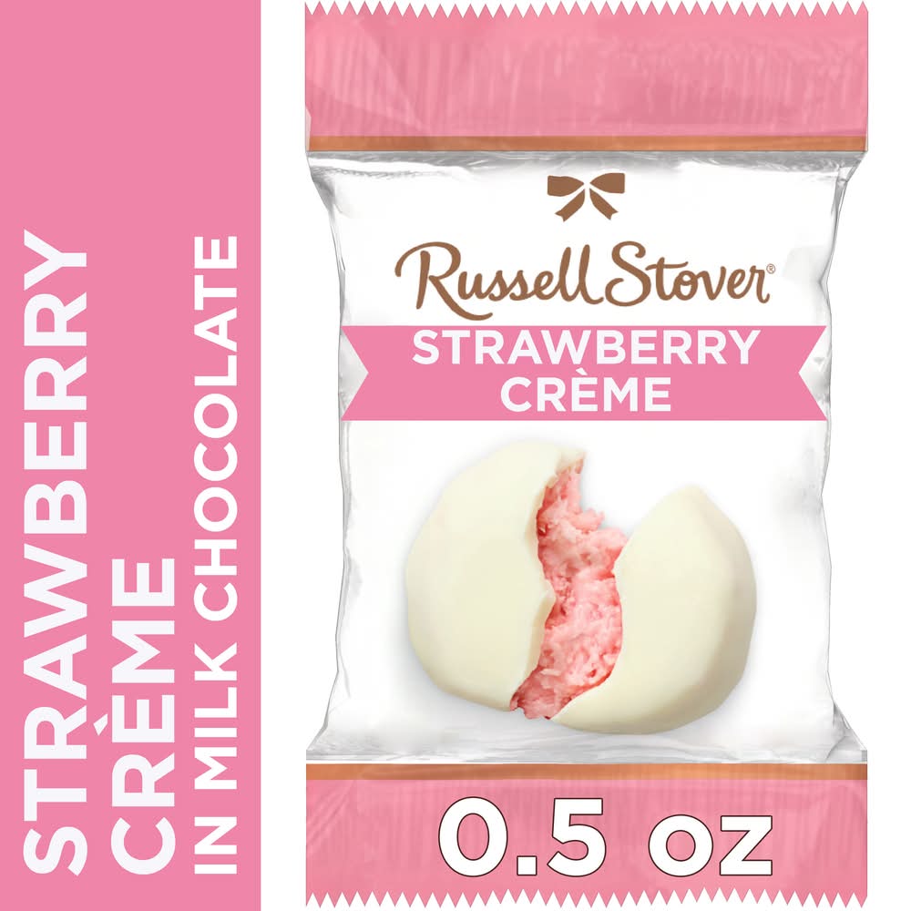 Russell Stover White Fudge Candy, Strawberry Creme (0.5 oz)