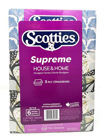 Scotties suprême papiers-mouchoirs doux et résistants (6 unités)