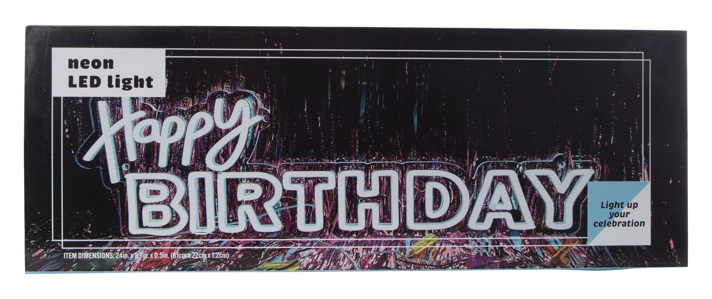 Happy Birthday Neon LED Light 24inx 8.7in