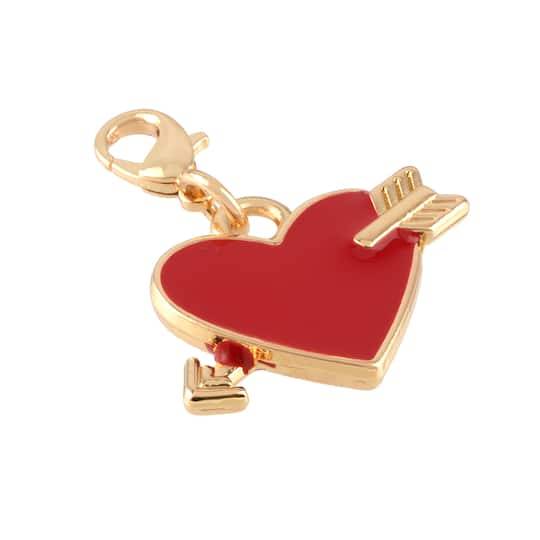 Red Heart With Arrow Charm By Bead Landing