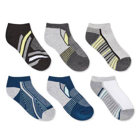 Athletic Works Boys'' Ankle Socks 6-Pack (Color: Navy, Size: 3-9)