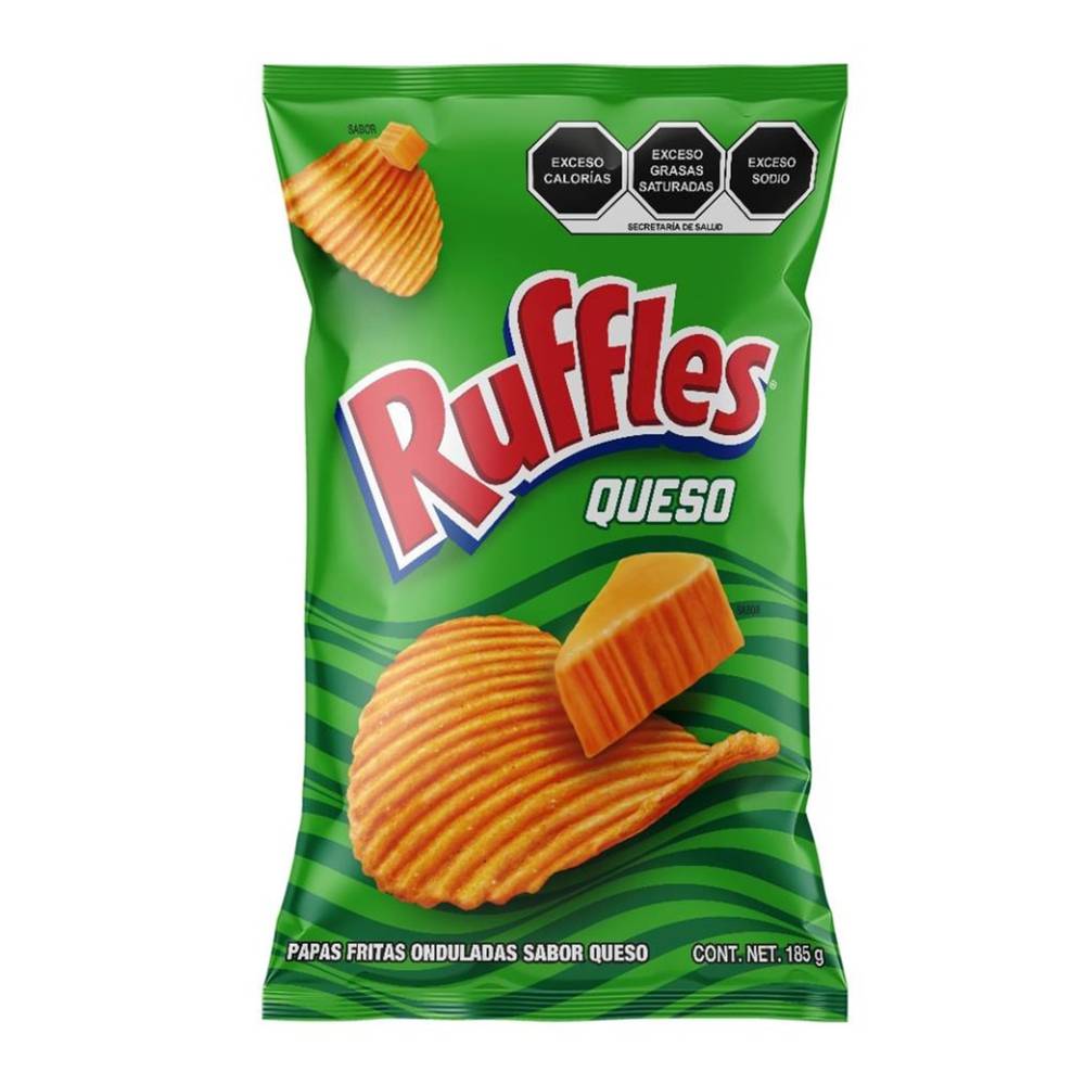 Ruffles · Papas fritas onduladas, queso (185 g)