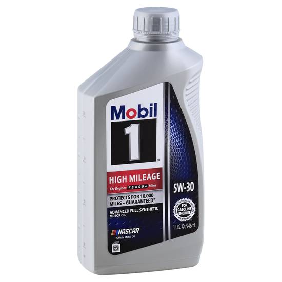 Mobil 1 5w30 High Mileage Full Synthetic Motor Oil (6 pack, 1 qt)