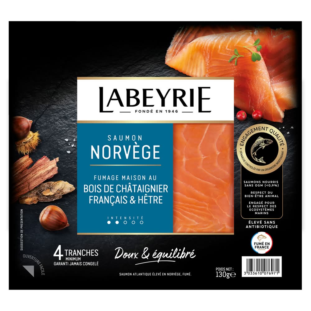 Labeyrie - Saumon norvège fumage maison au bois de châtaignier français & hêtre (130g)