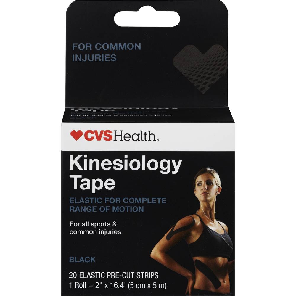 CVS Health Kinesiology Athletic Tape Strips, Black