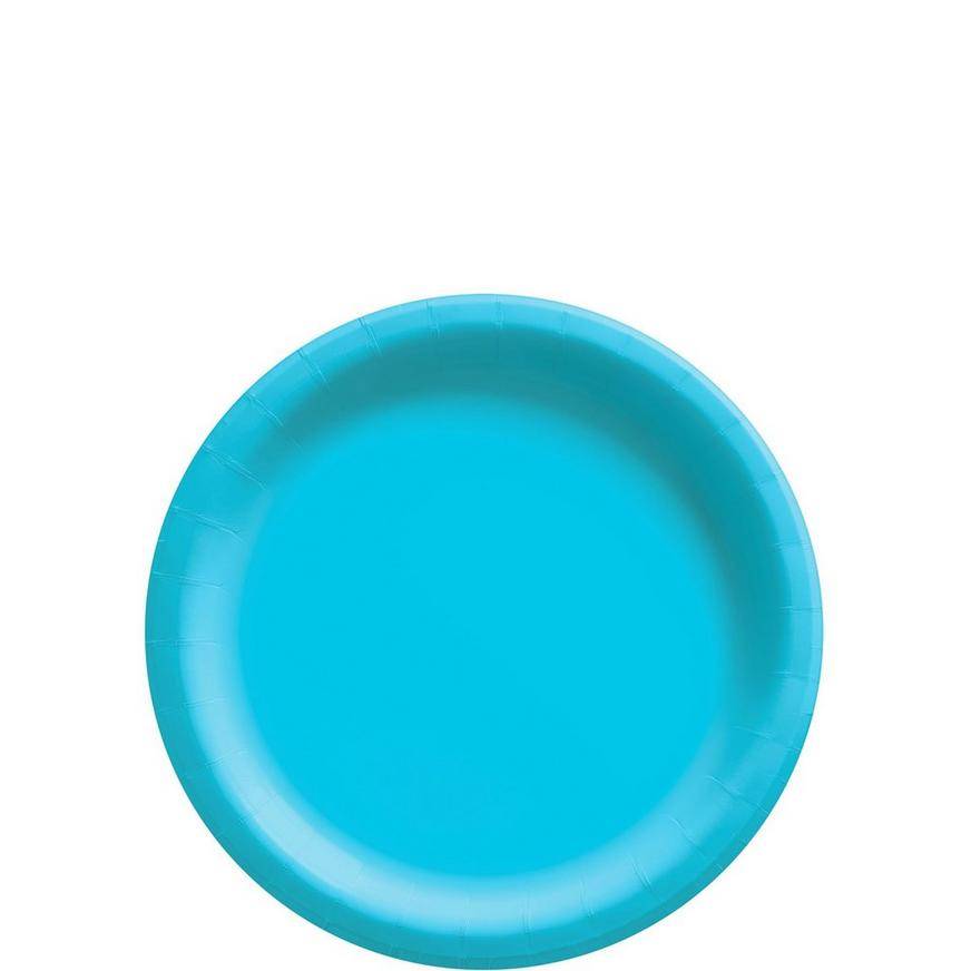Caribbean Blue Extra Sturdy Paper Dessert Plates, 6.75in, 20ct