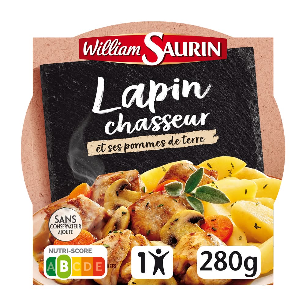 William Saurin - Plat cuisiné lapin chasseur pommes de terre (280g)